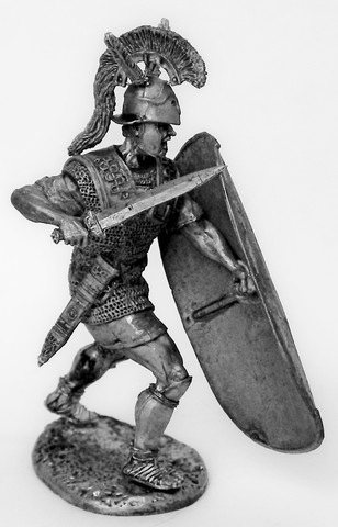 Оловянный солдатик. Оловянная фигура. Римский триарий в бою
