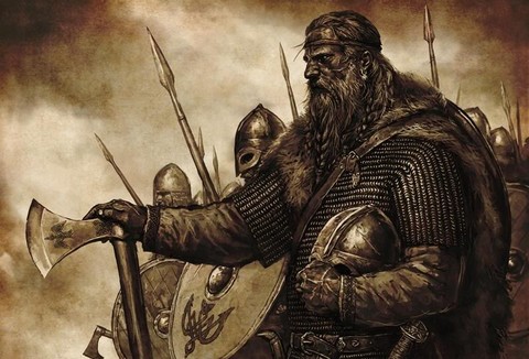 Оловянная фигура воина викинга