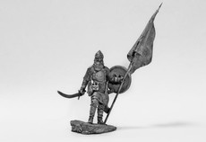 Оловянный солдатик. Оловянная фигура. Знаменосец армии Тамерлана
